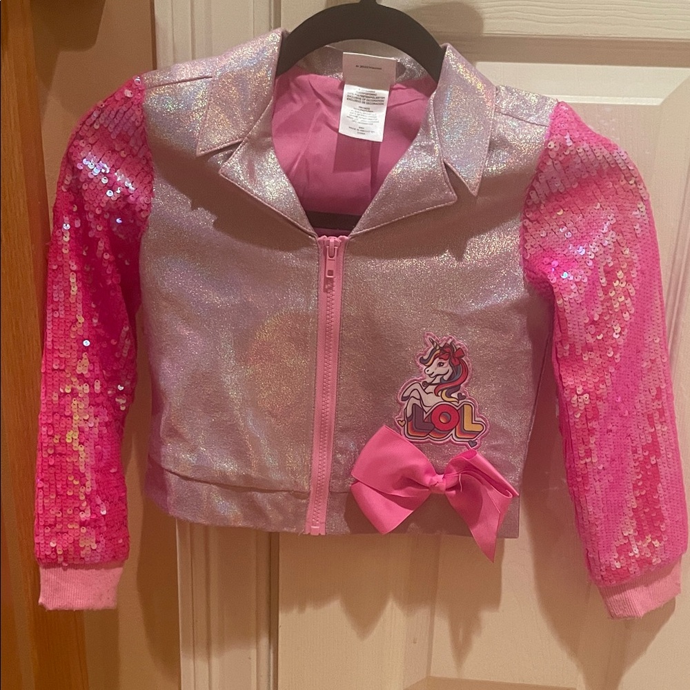 JoJo Siwa Pink and Silver Sequin Kids Costume Jacket